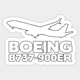 Boeing B737-900ER Silhouette Print (White) Sticker